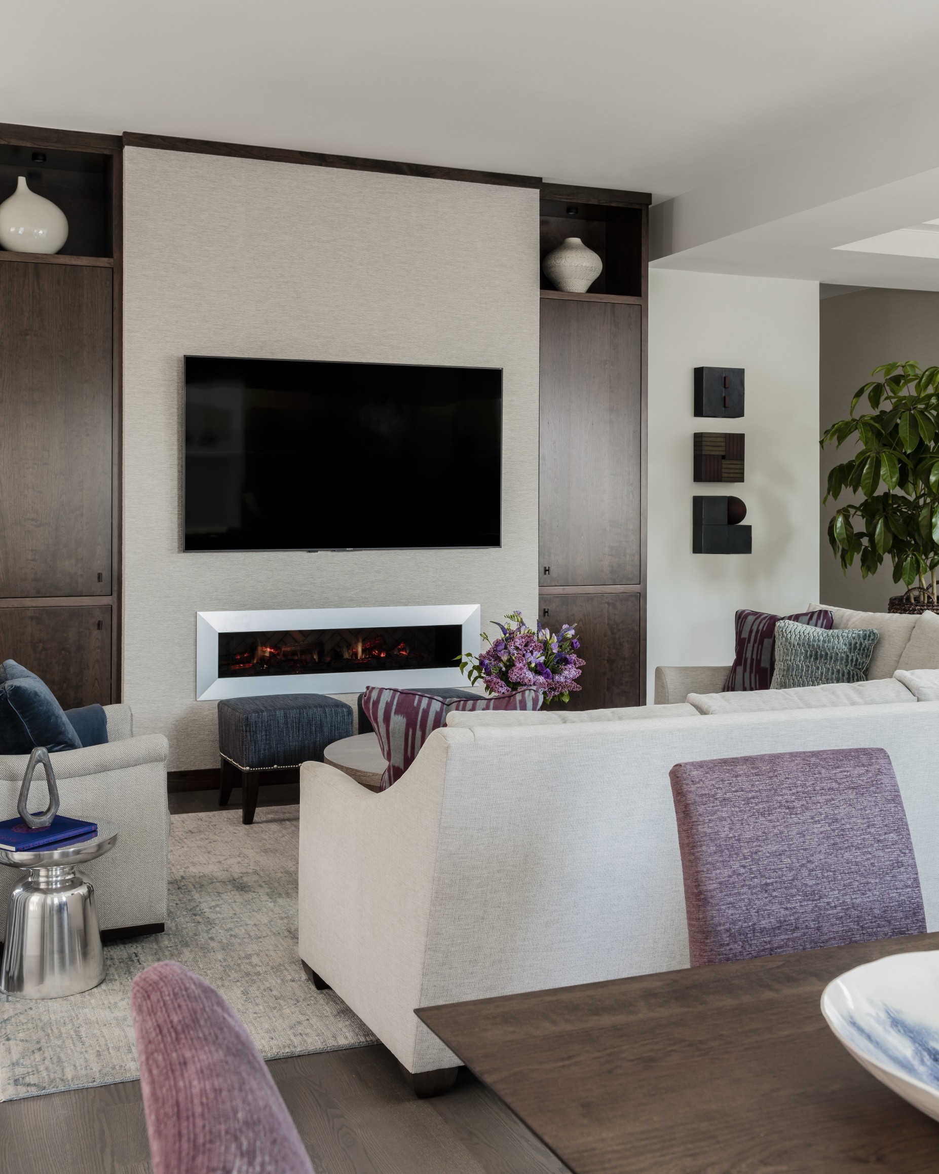 electric fireplace wall units on Daher Interior Design