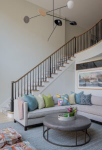 Contemporary Family Living Room and Stairs